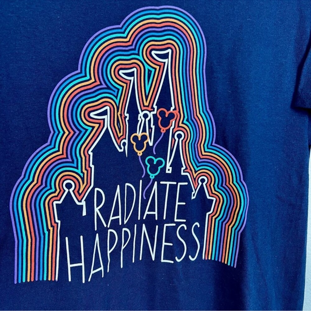 Disney Navy Blue Crewneck Tee ‘Radiate Happiness’ - NWT Medium